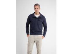 Sweatshirt LERROS "LERROS Sweat-Troyer mit Steppmuster" Gr. S, blau (classic navy) Herren Sweatshirts von Lerros