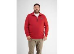 Sweatshirt LERROS "LERROS Sweat-Troyer mit Steppnähten" Gr. 3XL, rot (ruby red) Herren Sweatshirts von Lerros