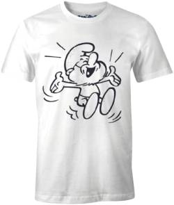 Les Schtroumpfs Herren Mesmurfts009 T-Shirt, weiß, XXL von Les Schtroumpfs