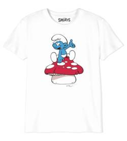 Les Schtroumpfs Jungen Bosmurfts026 T-Shirt, weiß, 6 Jahre von Les Schtroumpfs