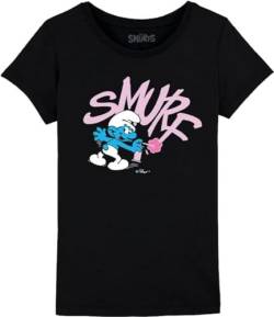 Les Schtroumpfs Mädchen Gismurfts001 T-Shirt, Schwarz, 6 Jahre von Les Schtroumpfs