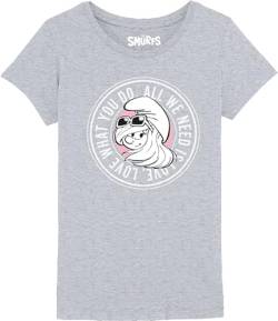 Les Schtroumpfs Mädchen Gismurfts004 T-Shirt, Grau meliert, 12 Jahre von Les Schtroumpfs