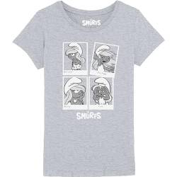 Les Schtroumpfs Mädchen Gismurfts014 T-Shirt, Grau meliert, 10 Jahre von Les Schtroumpfs