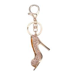 Les-Theresa 3Colors Schlüsselanhänger Halter Ring Schlüsselanhänger Kreative Legierung Strass High Heel Schlüsselanhänger(Champagner) von Les-Theresa