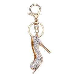 Les-Theresa 3Colors Schlüsselanhänger Halter Ring Schlüsselanhänger Kreative Legierung Strass High Heel Schlüsselanhänger(Silber) von Les-Theresa