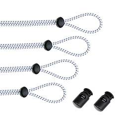 Leshang Brillen-Bungeee-Riemen-Set (4 Stück), verstellbares Bungee-Kordel-Ersatz-Set für Schwimmbrillen (weiß-schwarz) von Leshang