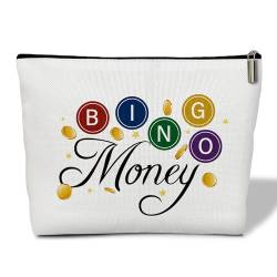 Lesixur Bingo-Make-up-Tasche für Frauen, Gambler-Geschenke für Bingo-Liebhaber, Casino-Liebhaber, Glücksspiel-Reißverschluss, Bingo-Geld, Reise-Kulturbeutel, Geschenk für Mutter, Tochter, Schwester, von Lesixur