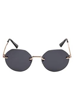 Leslii Sonnenbrille rahmenlose Damen-Sonnenbrille Statement Sunglasses Designer-Brille rhimless Gold von Leslii