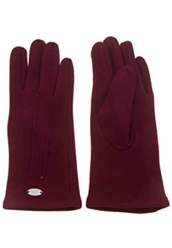 Leslii elegegante Damen-Handschuhe Naht-Muster rote Winter-Handschuhe Teddy-Fell weiche Handschuhe Größe One Size Beere Dunkel-rot Bordeaux von Leslii