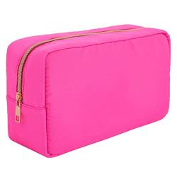 Nylon-Make-up-Tasche, große Make-up-Tasche, Nylon-Reißverschluss, rosa Kosmetiktasche, DIY-Chenille-Brieftasche, STUFF-Tasche, tragbare wasserdichte Kulturtasche, Knallpink (Hot Pink) von Lestp