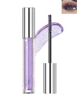 Glitzer Wimperntusche, Wasserfest Long Lasting Curling Mascara, Lila Diamond Colourful Mascara, Smudge-Proof No Clumping Sparkling Coloured Lash Mascara Makeup for Women Dating Stage Music Wedding-03# von Lestpola