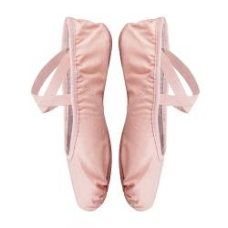 Ballettschuhe für Mädchen und Damen Leider Sohle Tanzenschuhe Yogaschuhe weich Beige Größe 35 von Letuwj