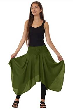 Leucht-Welten Damen Zipfelrock, Bequemes Kleid aus Viskose Grün Einheitsgröße von Leucht-Welten