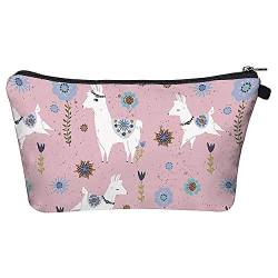 Modische Kulturtasche Kosmetikbeutel Schminktasche Make-Up Bag Kulturbeutel Wasserabweisend Originelle Print-Motive für Reisen, Urlaub und Alltag (Lama Ranch) von Leuchtbox