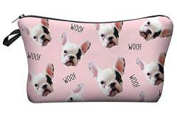 Modische Kulturtasche Kosmetikbeutel Schminktasche Make-Up Bag Kulturbeutel Wasserabweisend Originelle Print-Motive für Reisen, Urlaub und Alltag (Woof Bulldoggy) von Leuchtbox