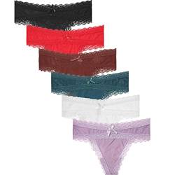 Levao 3/6/8er Tanga aus Spitze Damen Strings Set Sanft Slip Unterwäsche Spitze Panties Hipster Dessous Unterkleidung von Levao