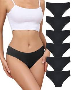 Levao 6/10 Pack Seamless Slips Damen Nahtlose Unterwäsche Bikini-Höschen No Show weiche Stretch-Hipster-Unterhosen Atmungsaktive Invisibles Cheeky Panties S-XL von Levao