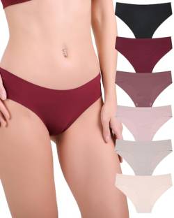 Levao 6 Pack Seamless Slips Damen Nahtlose Unterwäsche Bikini-Höschen No Show weiche Stretch-Hipster-Unterhosen Atmungsaktive Invisibles Cheeky Panties S-XL von Levao