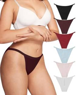 Levao 6er Pack Slips Damen Baumwolle Brazilian Slip Damen String Unterwäsche Frauen Unterhosen Sexy Bikini Mehrpack S-2XL von Levao