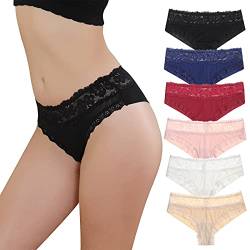 Levao Unterwäsche Frauen Tanga Spitze Dessous, Reizvolle Unterhosen Damen Bikini Slips Mehrpack von Levao