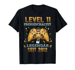 Level 11 jahre Geburtstagsshirt junge Gamer 2012 Geburtstag T-Shirt von Level Up Birthday Awesome Gamer Level Unlocked