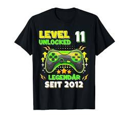 Level 11 jahre Geburtstagsshirt junge Gamer 2012 Geburtstag T-Shirt von Level Up Birthday Awesome Gamer Level Unlocked