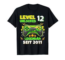 Level 12 Jahre Geburtstagsshirt junge Gamer 2011 Geburtstag T-Shirt von Level Up Birthday Awesome Gamer Level Unlocked