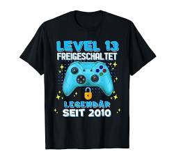 Level 13 Jahre Geburtstagsshirt junge Gamer 2010 Geburtstag T-Shirt von Level Up Birthday Awesome Gamer Level Unlocked