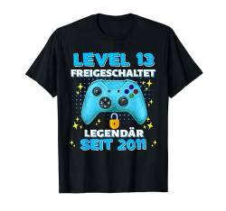 Level 13 Jahre Geburtstagsshirt junge Gamer 2011 Geburtstag T-Shirt von Level Up Birthday Awesome Gamer Level Unlocked