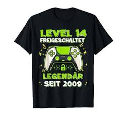 Level 14 Jahre Geburtstagsshirt junge Gamer 2009 Geburtstag T-Shirt von Level Up Birthday Awesome Gamer Level Unlocked