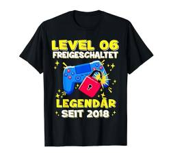Level 6 Jahre Geburtstagsshirt junge Gamer 2018 Geburtstag T-Shirt von Level Up Birthday Awesome Gamer Level Unlocked