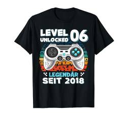 Level 6 Jahre Geburtstagsshirt junge Gamer 2018 Geburtstag T-Shirt von Level Up Birthday Awesome Gamer Level Unlocked