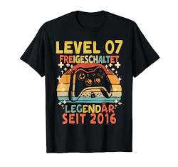 Level 7 Jahre Geburtstagsshirt junge Gamer 2016 Geburtstag T-Shirt von Level Up Birthday Awesome Gamer Level Unlocked