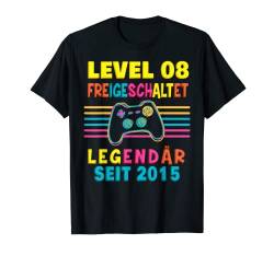 Level 8 Jahre Geburtstagsshirt junge Gamer 2015 Geburtstag T-Shirt von Level Up Birthday Awesome Gamer Level Unlocked