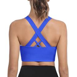 Leversic Sport BH Damen Push up, Sports Bra Ohne Bügel Sport BH Rückenfrei, mit Breiten Trägern für Besseren Halt und Unterstützung, 1pc-Saphir, M von Leversic