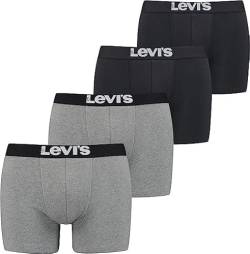 4 er Pack Levis Boxer Brief Boxershorts Men Herren Unterhose Pant Unterwäsche, Farbe:Black/Grey Melange, Bekleidungsgröße:S von Levi's