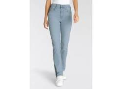 5-Pocket-Jeans LEVI'S "724 BUTTON SHANK" Gr. 27, Länge 32, blau (zippzazzle) Damen Jeans 5-Pocket-Jeans mit Reisverschlussdetail am Saum von Levi's