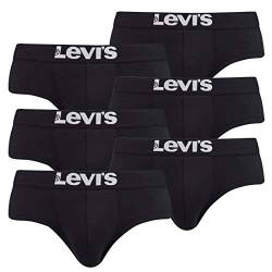 6er Pack Levis Men Solid Basic Brief Shorts Slip Herren Unterhose Pant Unterwäsche, Farbe:884 - Jet Black, Bekleidungsgröße:M von Levi's