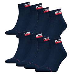 8 Paar Levis 144NDL Mid Cut SPRTWR L Unisex Socken Strümpfe 902011001, Farbe:198 - Dress Blues, Socken & Strümpfe:43-46 von Levi's