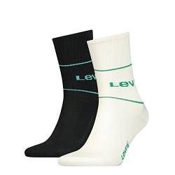 LEVIS Unisex Logo Sport Short Sock, Marshmellow/Green, 35/38 von Levi's