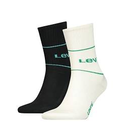 LEVIS Unisex Logo Sport Short Sock, Marshmellow/Green, 43/46 von Levi's