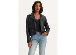 Lederimitatjacke LEVI'S "LELOU SHRUNKEN MOTO BLA" Gr. L (40), schwarz (caviar) Damen Jacken Kunstlederjacken von Levi's