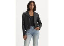 Lederimitatjacke LEVI'S "LELOU SHRUNKEN MOTO BLA" Gr. M (38), schwarz (caviar) Damen Jacken Kunstlederjacken von Levi's