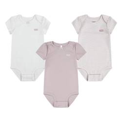 Levi's Baby-Mädchen LVG 3PK Bow Bodysuit Set 1EK337 Abgestimmte Outfits, Peachskin, 6M von Levi's