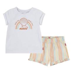 Levi's Baby-Mädchen Tee and Short Set SGSS241 Abgestimmte Outfits, Bright White, 12 Months von Levi's