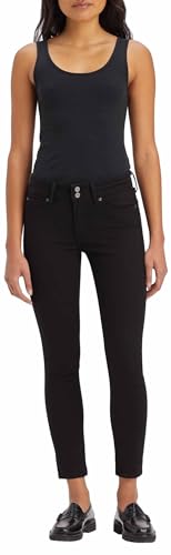 Levi's Damen 711 Double Button Jeans, Night Is Black, 28W / 34L von Levi's