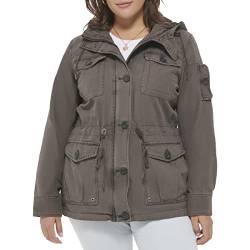 Levi's Damen Feldjacke Kapuze (Standard-und Übergrößen) Leichte Anorakjacke aus Baumwolle, grau, Large von Levi's