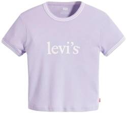 Levi's Damen Graphic Ringer Mini Tee T-Shirt, Baby Serif Logo Purple Rose, L von Levi's