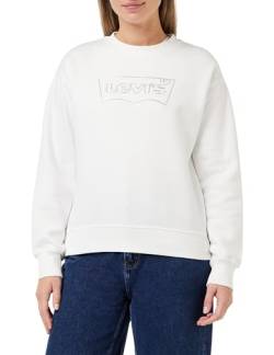 Levi's Damen Graphic Standard Crewneck Pullover Sweatshirt, Batwing Outline Bright White, L von Levi's
