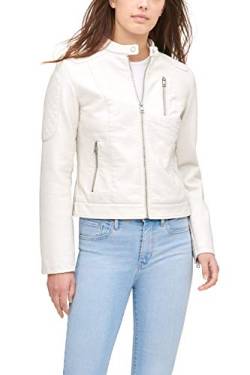 Levi's Damen Kunstleder Motocross Racer Jacke (Standard und Plus) - Weiß - Medium von Levi's